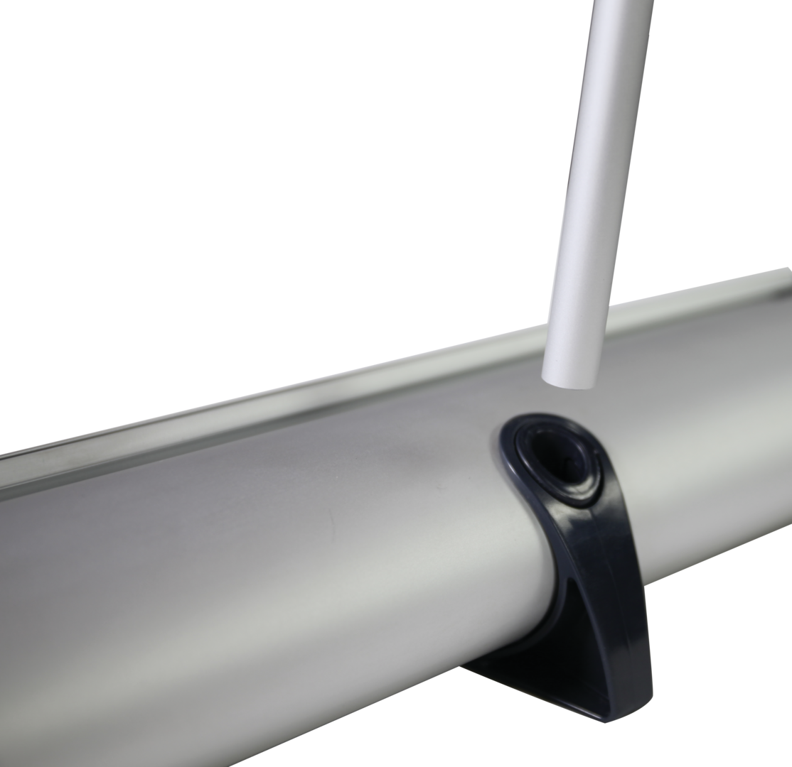 Purple Exhibits. Phoenix Mini Full Height 1.5x5.5ft Retractable Banner